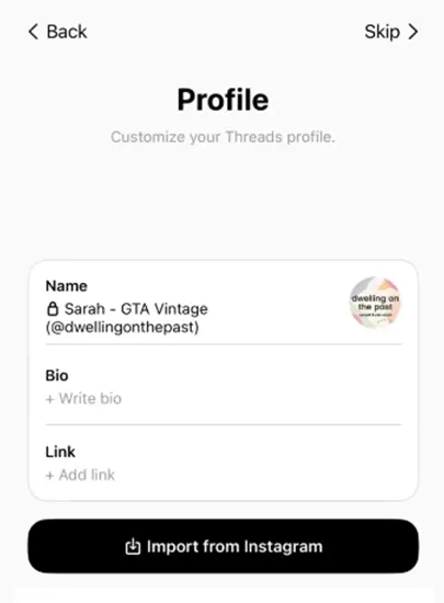 instagram threads profile